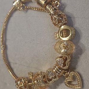 Womens Gold Tone Fashion Charm bracelet.  NWOT
